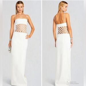 CURRENT SEASON Retrofete Solene white crystal gown dress NWT